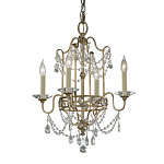 Люстра подвеная с 4-мя лампами и стеклянными подвесками в классическом стиле Feiss варинант исполнения - 1 | Loft Concept в Липецке