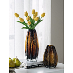 Ваза стеклянная янтарного цвета с текстурированным силуэтом Carambola варинант исполнения - 5 | Loft Concept в Липецке