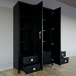 Большой шкаф с витриной Elsa Dreams Black варинант исполнения - 3 | Loft Concept в Липецке