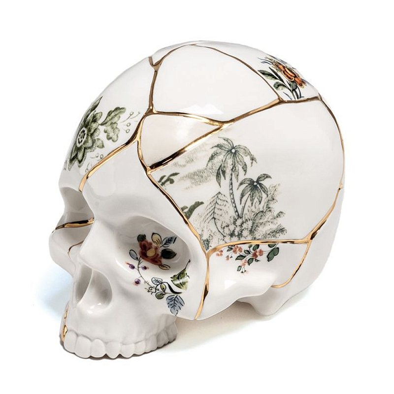 Статуэтка Seletti Skull Белый Золотой Мульти Статуэтка Seletti Skull Белый Золотой Мульти в Липецке | Loft Concept