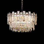 Круглая люстра с хрустальными подвесками на серебряном каркасе Gorgeous Crystal Light варинант исполнения - 8 | Loft Concept в Липецке