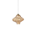 Подвесной светильник с плафоном из фактурного светло-янтарного стекла Light Ensemble варинант исполнения - 2 | Loft Concept в Липецке