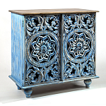 Комод с резным фасадом Blue Carved Chest of Drawers варинант исполнения - 2 | Loft Concept в Липецке
