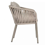 Стул серо-бежевый с декоративным плетением на спинке и подлокотниках Chair Weave варинант исполнения - 2 | Loft Concept в Липецке