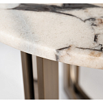 Столик журнальный с круглой мраморной столешницей Unique Stone Design варинант исполнения - 3 | Loft Concept в Липецке