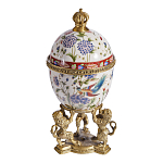 Шкатулка в форме яйца на величественных львах из фарфора с бронзовыми элементами Eden Garden варинант исполнения - 4 | Loft Concept в Липецке