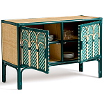 Комод для посуды из ротанга Felice Rattan Green варинант исполнения - 3 | Loft Concept в Липецке