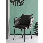 Стул мягкий с декором в виде плетеных лент на спинке и подлокотниках Semicircular Chair Decorated with Ribbons варинант исполнения - 1 | Loft Concept в Липецке