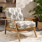 Кресло с каркасом из массива дуба Deniaud Oak Rhombus Beige Armchair варинант исполнения - 6 | Loft Concept в Липецке