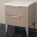 Тумба прикроватная коричневая с белой столешницей и двумя ящиками Harper Line варинант исполнения - 1 | Loft Concept в Липецке