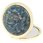 Зеркало карманное складное круглое из натурального камня Лазурит в подарочной упаковке Gold Stone Mirrors варинант исполнения - 2 | Loft Concept в Липецке