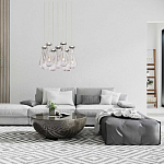 Люстра с 7-ю прозрачными плафонами из стекла в форме капли на круглом потолочном основании цвета хром Lucid Rain  варинант исполнения - 11 | Loft Concept в Липецке