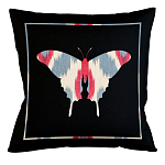 Подушка декоративная бабочка с узором красного и серого цвета Ikat Pattern варинант исполнения - 1 | Loft Concept в Липецке