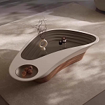 Журнальный столик фигурный со стеклянной столешницей Table Drop варинант исполнения - 1 | Loft Concept в Липецке