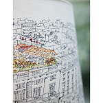 Настольная лампа с принтом на белом тканевом абажуре Roof Garden Lamp варинант исполнения - 4 | Loft Concept в Липецке