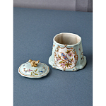 Шкатулка голубого цвета с рисунком и состаренным эффектом Eden Garden варинант исполнения - 6 | Loft Concept в Липецке