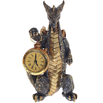 Часы в виде дракона Gold Black Dragon with Clock варинант исполнения - 1 | Loft Concept в Липецке