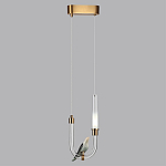 Подвесной светильник с декоративной фигуркой птицы на прозрачной изогнутой трубке Ganthea варинант исполнения - 4 | Loft Concept в Липецке