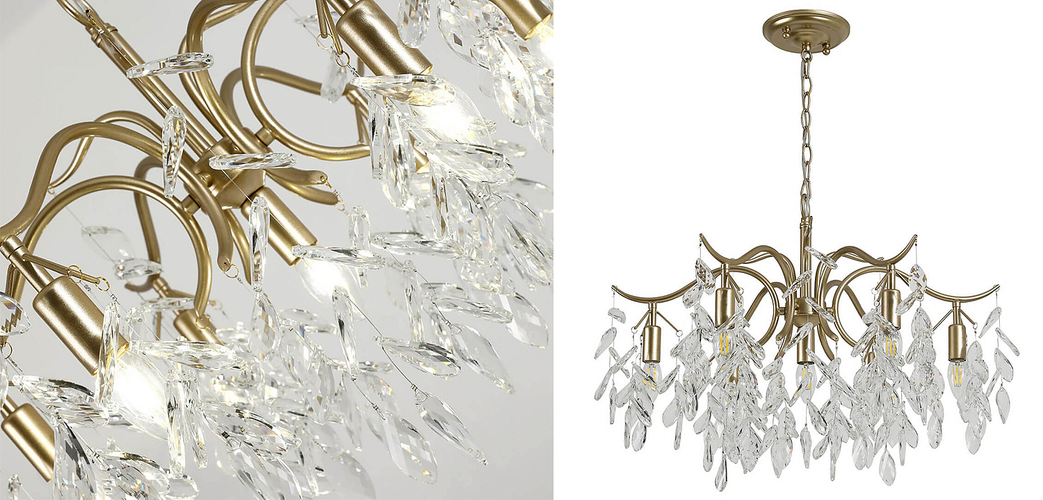 Люстра Hanging Crystal Leaves Chandelier 71 Люстра Hanging Crystal Leaves Chandelier 71 - Loft-Concept в Липецке