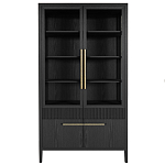 Витрина Primo со стеклянными фасадами и буфетом шпон Черный дуб варинант исполнения - 1 | Loft Concept в Липецке