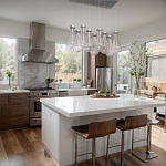 Люстра с 9-ю прозрачными плафонами из стекла в форме капли на прямоугольном потолочном основании цвета хром Lucid Rain  варинант исполнения - 11 | Loft Concept в Липецке