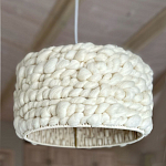 Вязаный шерстяной светильник Knitted wool lamp Cylinder варинант исполнения - 2 | Loft Concept в Липецке