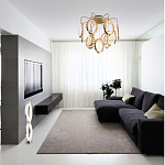 Потолочный светильник светодиодный с золотистым каркасом Ring of Fire варинант исполнения - 1 | Loft Concept в Липецке