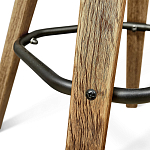 Барный стул со спинкой и мягкой обивкой с ромбами на 4-х деревянных ножках Бежевый Велюр Ava Charm варинант исполнения - 7 | Loft Concept в Липецке