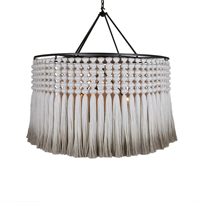 Люстра серая плетеная с кисточками Boho Tassel Chandelier Серый Темная бронза Люстра серая плетеная с кисточками Boho Tassel Chandelier Серый Темная бронза в Липецке | Loft Concept