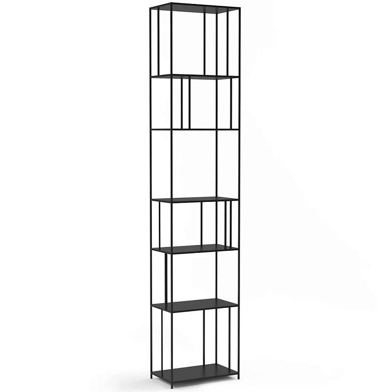 Высокий стеллаж из металла Menzie High Metal Rack Black Черный Высокий стеллаж из металла Menzie High Metal Rack Black Черный в Липецке | Loft Concept