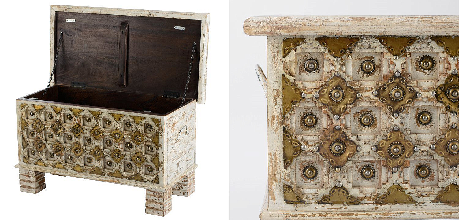 Сундук Antique Indian chest with pearls Сундук Antique Indian chest with pearls - Loft-Concept в Липецке