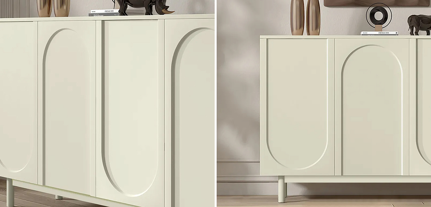 Комод White Arch Sideboard Buffet with 4 Doors Carved Credenza Комод White Arch Sideboard Buffet with 4 Doors Carved Credenza - Loft-Concept в Липецке
