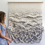 Дизайнерское современное текстильное панно Жемчуг варинант исполнения - 1 | Loft Concept в Липецке