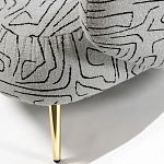 Кресло мягкое с принтом на золотистых ножках Onlooker варинант исполнения - 2 | Loft Concept в Липецке