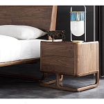 Прикроватный деревянный столик с 2-мя ящиками Moon Walnut Furniture варинант исполнения - 2 | Loft Concept в Липецке