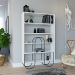 Стеллаж прямой белый с 5-ю открытыми полками NORFOLK BOOKCASE WHITE варинант исполнения - 1 | Loft Concept в Липецке