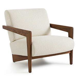 Кресло Avalon White Boucle из массива ореха