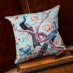 Подушка декоративная с изображением птиц в саду Chinoiserie Garden Two Peacocks Cushion варинант исполнения - 2 | Loft Concept в Липецке