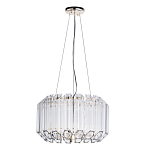 Люстра подвесная круглая с прозрачными хрустальными трубками и золотистым каркасом Диаметр 44 см Hexagon Tube Light варинант исполнения - 1 | Loft Concept в Липецке