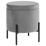 Серый пуф на черных ножках SANJAY варинант исполнения - 1 | Loft Concept в Липецке