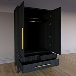 Шкаф платяной Primo с выдвижными ящиками шпон Светлый дуб варинант исполнения - 4 | Loft Concept в Липецке