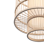 Подвесной светильник из деревянных прутьев с плафоном из натуральной ткани Light Inside the Cell варинант исполнения - 6 | Loft Concept в Липецке