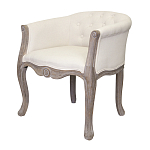Кресло низкое в стиле прованс Бежевый Лен Louis French Armchair  варинант исполнения - 3 | Loft Concept в Липецке