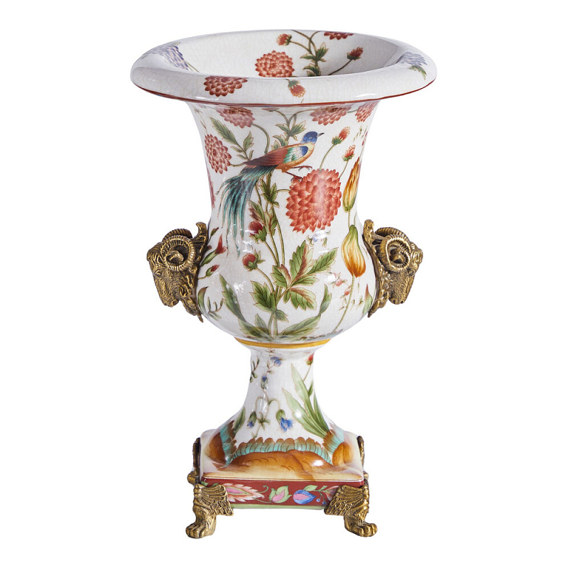 Ваза из фарфора с бронзовыми Овнами Bronze Aries Бронза Мульти в Липецке | Loft Concept 