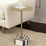 Дизайнерский журнальный стол с круглой столешницей на чёрно-белом основании Muruv варинант исполнения - 2 | Loft Concept в Липецке