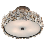 Потолочный светильник круглый с абажуром из устричных раковин Sea Ravens варинант исполнения - 3 | Loft Concept в Липецке