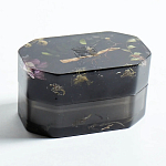 Шкатулка из эпоксидной смолы с цветами черная Epoxy Resin Pink Flowers Box Black варинант исполнения - 3 | Loft Concept в Липецке