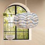 Круглая люстра волнистой формы декорированная бусами Blue White Stripes Wavy Chandelier варинант исполнения - 3 | Loft Concept в Липецке