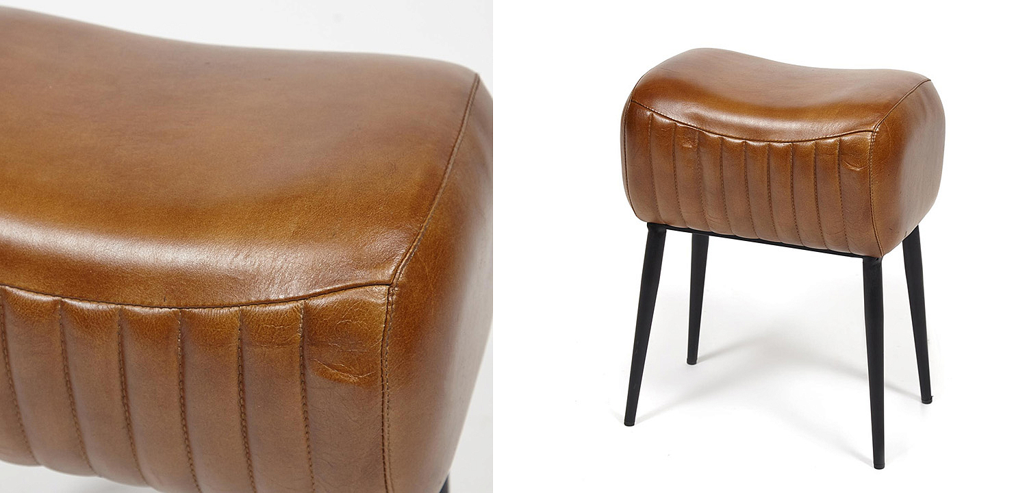 Пуф из кожи буйвола Industrial leather pouf Пуф из кожи буйвола Industrial leather pouf - Loft-Concept в Липецке