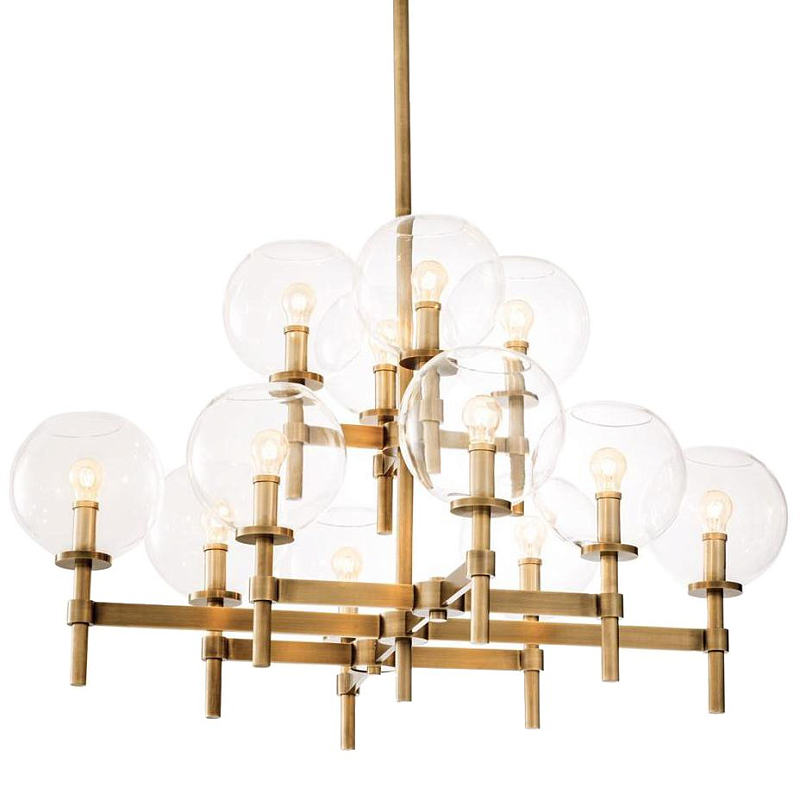 Люстра Chandelier Jade L Латунь Античная полированная Прозрачное Стекло Люстра Chandelier Jade L Латунь Античная полированная Прозрачное Стекло в Липецке | Loft Concept